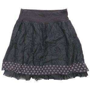 Joe Benbasset Mini Skirt Women Large Black Flowy Lined Whimsygoth Schoolgirl